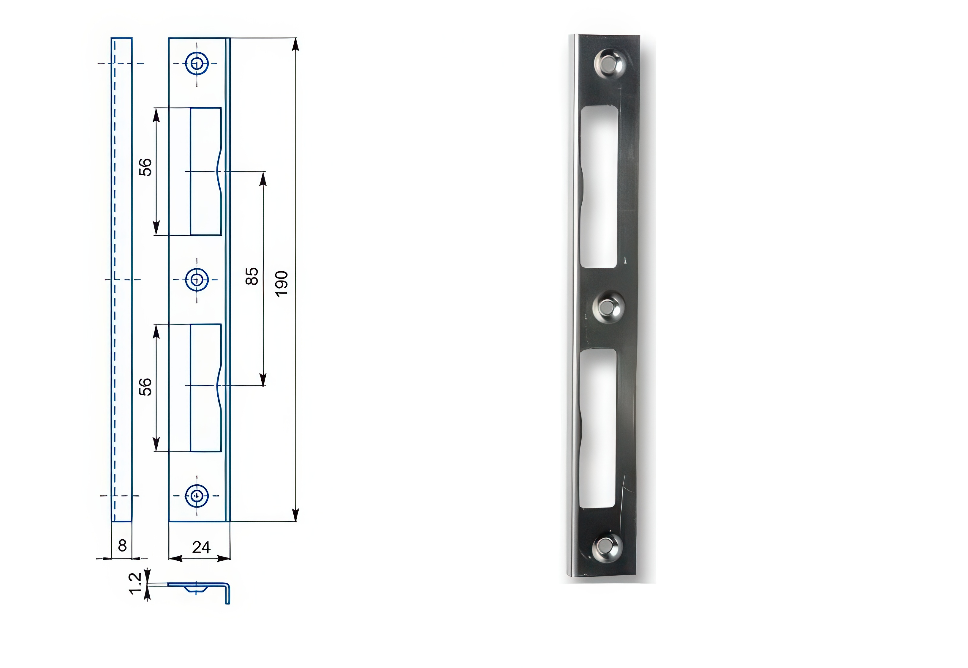 Zámečnický produkt Zapadací plech univerzální úhlový K 192 - HOBES