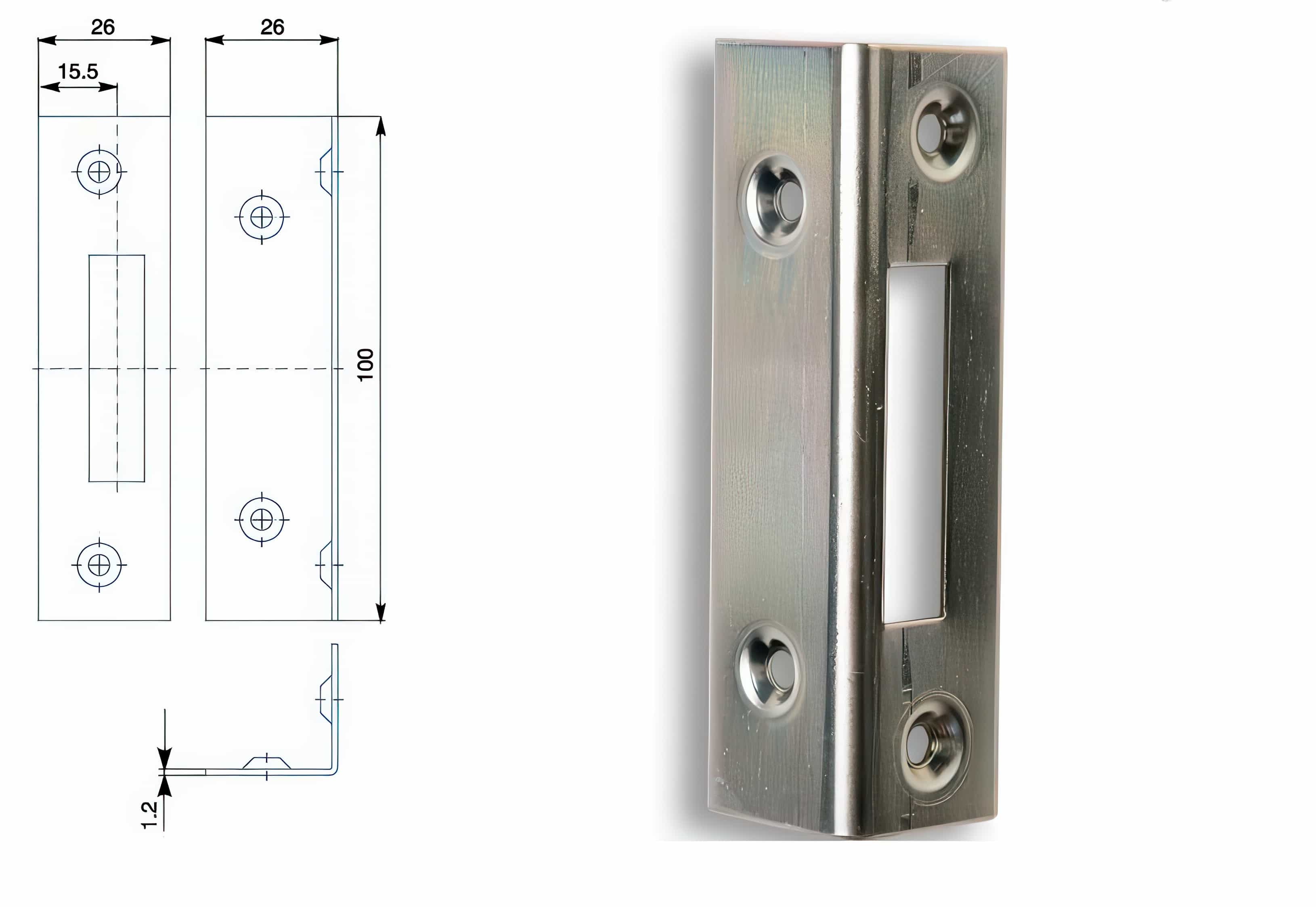 Zámečnický produkt Zapadací plech úhlový 2634 1/1 - HOBES