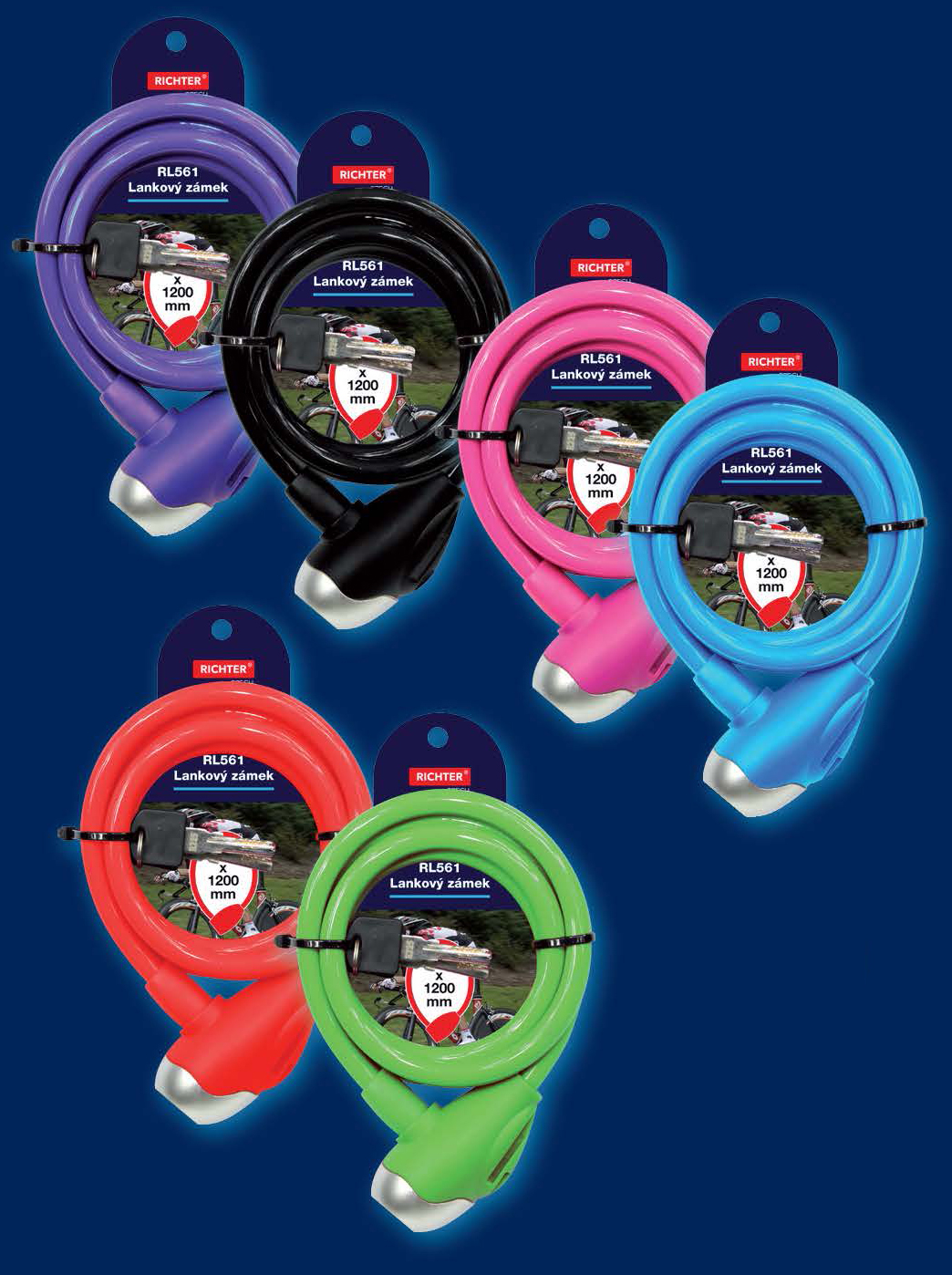 Zámečnický produkt Lankový zámek RICHTER RL561.CRN černý - RICHTER CZECH