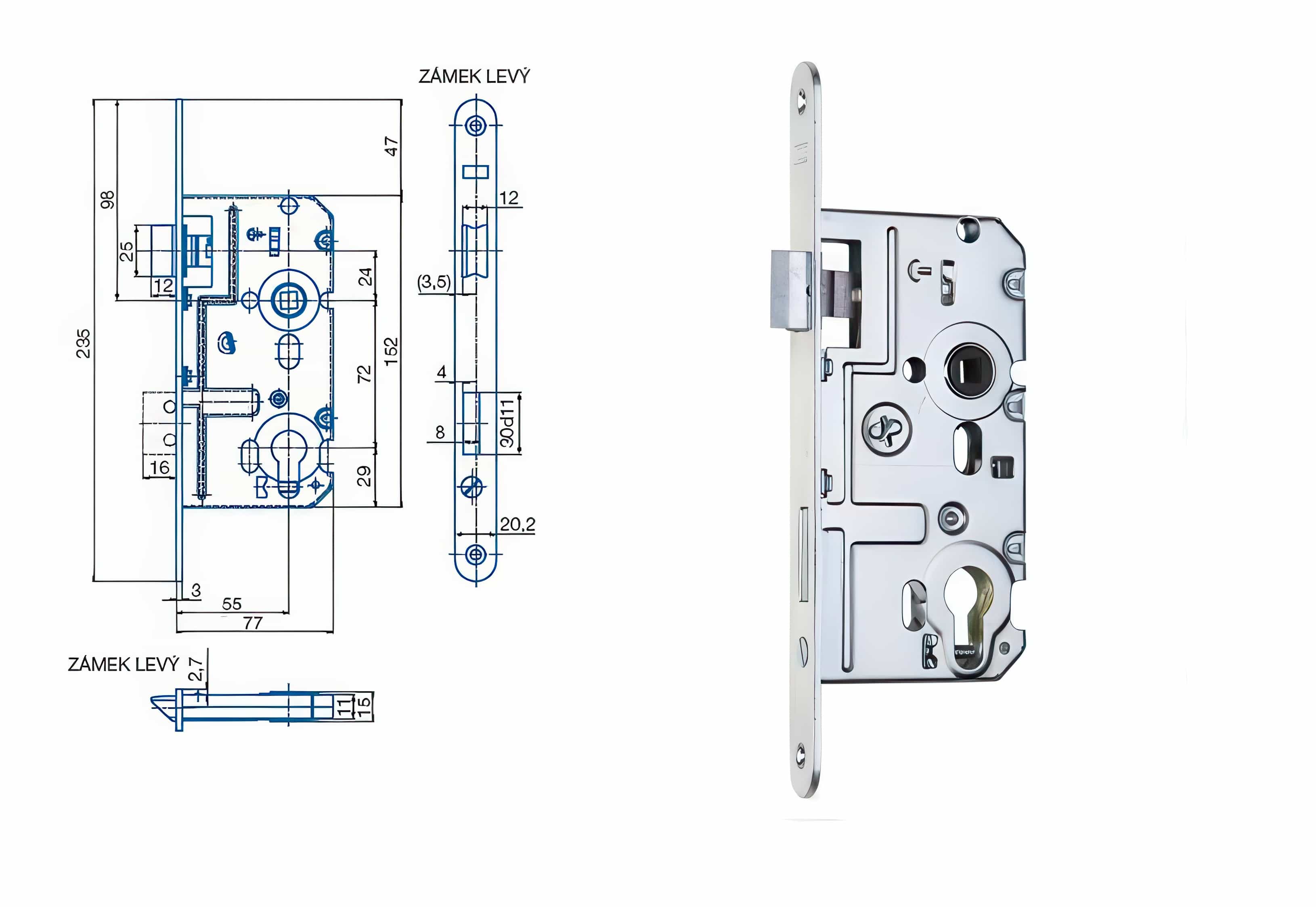 Zámečnický produkt Zámek HOBES K 221