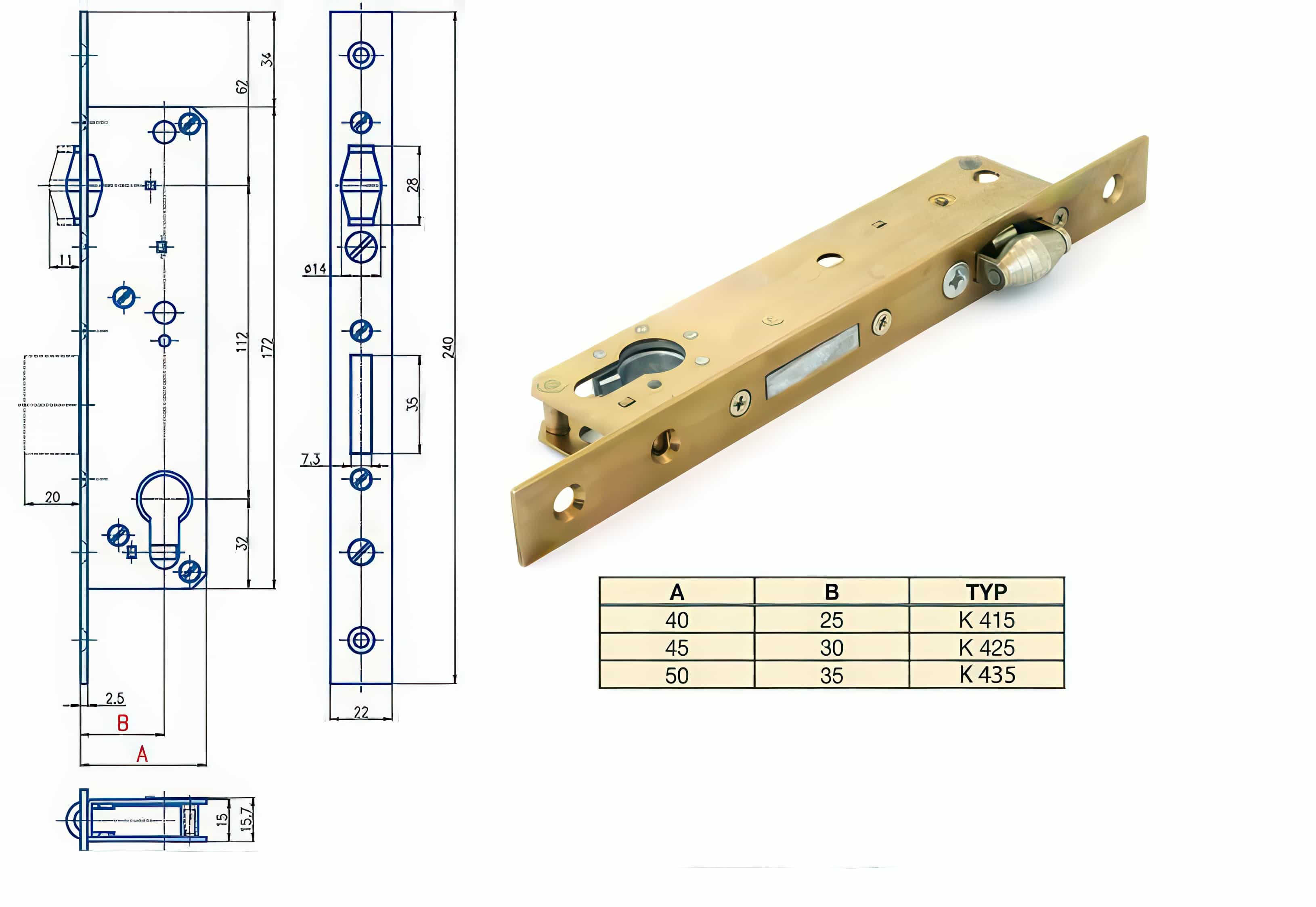 Cylindrická vložka Zámek HOBES K 425