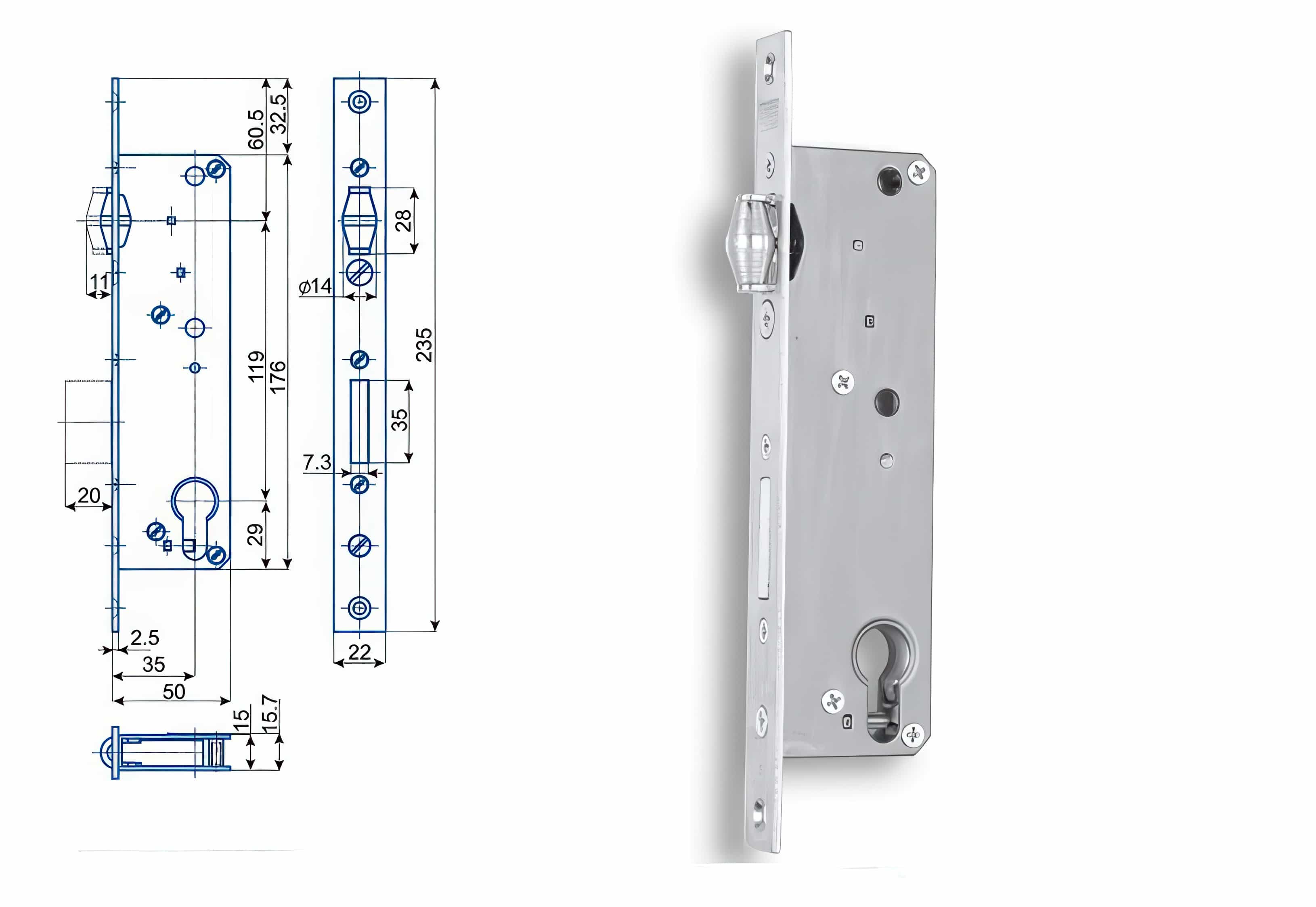 Cylindrická vložka Zámek HOBES K 445