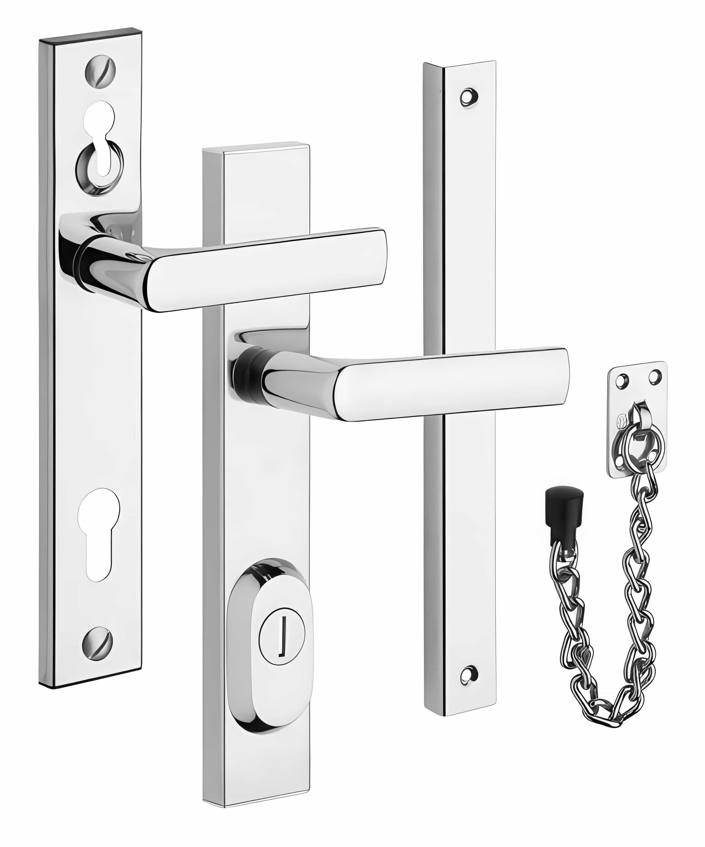 Bezpečnostní kování Rostex R4/72 nerez chrom s řetízkem