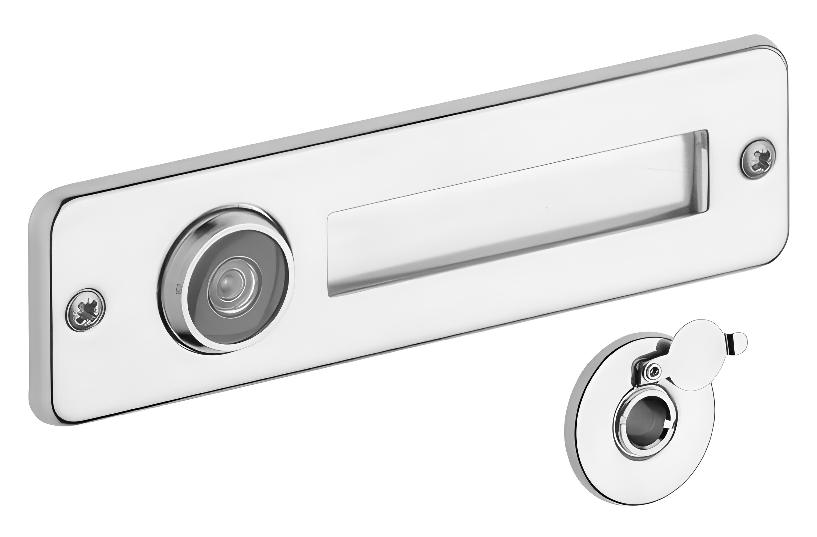 Zámečnický produkt Průhledítko se jmenovkou hranaté Rostex chom-nerez